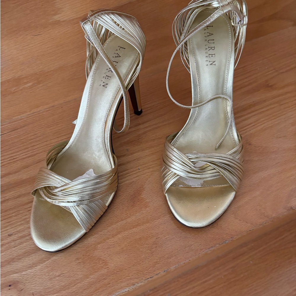 Ralph Lauren Gold High Heel Sandals